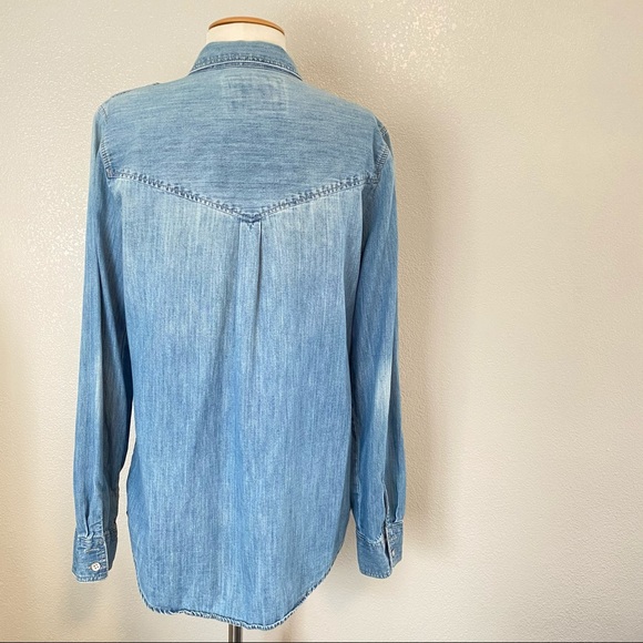 SOLD Express Boyfriend Denim Button Shirt Medium - Picture 5 of 7